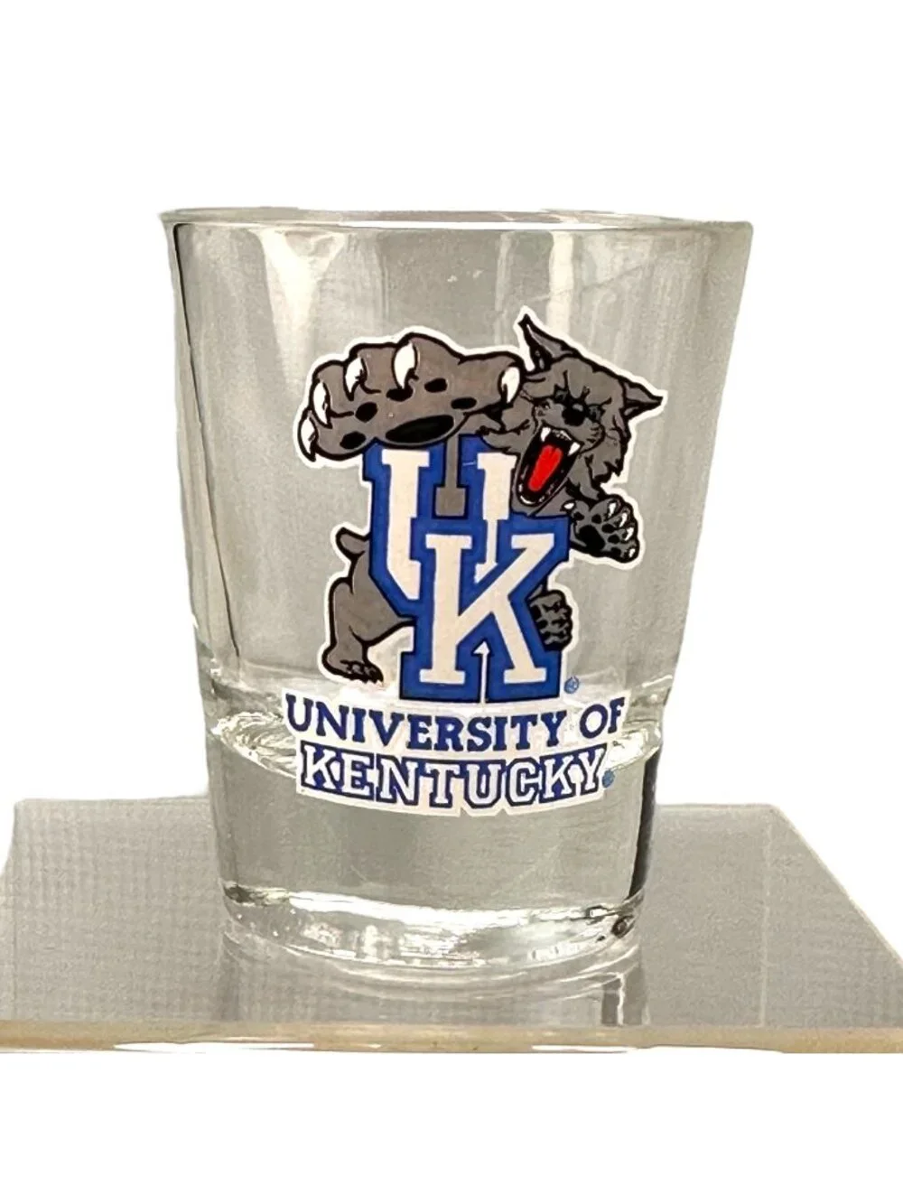 Hunter University of Kentucky Wildcat Logo Shot Glass Vintage EUC